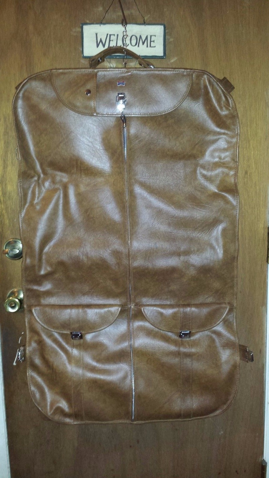 Vintage American Tourister Luggage Garment Suit Bag Faux Leather Brown 39x24 eBay