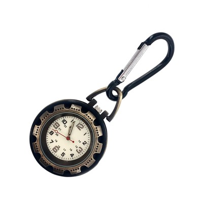 Outdoor Hiking Climbing Alloy Backpack Clip-on Carabiner Quartz Pocket Watch dd