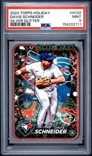 2024 TOPPS HOLIDAY #H132 DAVIS SCHNEIDER SILVER GLITTER PSA 9