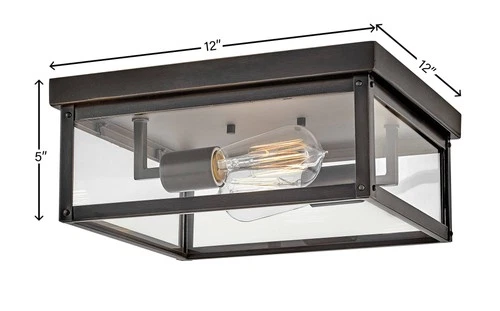 Beckham 12" Wide Oil-Rubbed Bronze Outdoor Ceiling Light - Picture 9 of 10