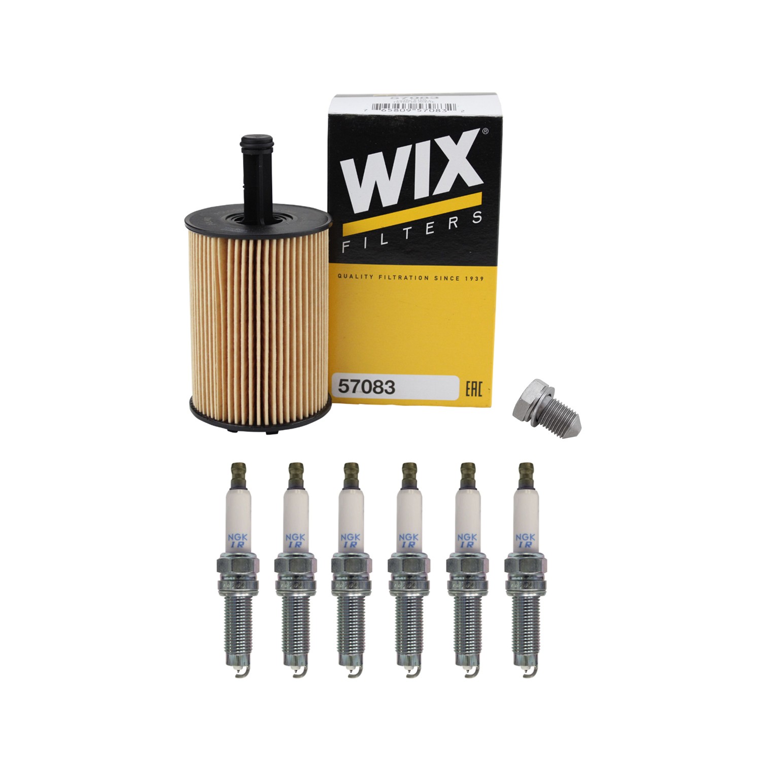 Wix Engine Oil Filter  NGK 6 Laser Iridium Spark Plugs kit for CC Passat 3.6 V6