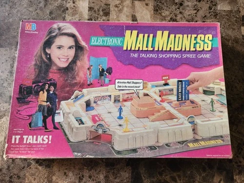 Vintage RARE 1989 Milton Bradley Mall Madness VTG Board Game TESTED WORKS (Read)