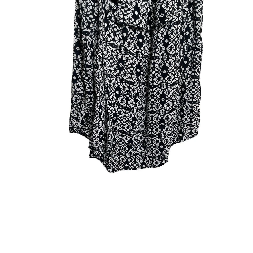 Claudia Richard Blouse Women's Medium Ruffle Casual Printed Floral Top Shirt - Image 3 of 4