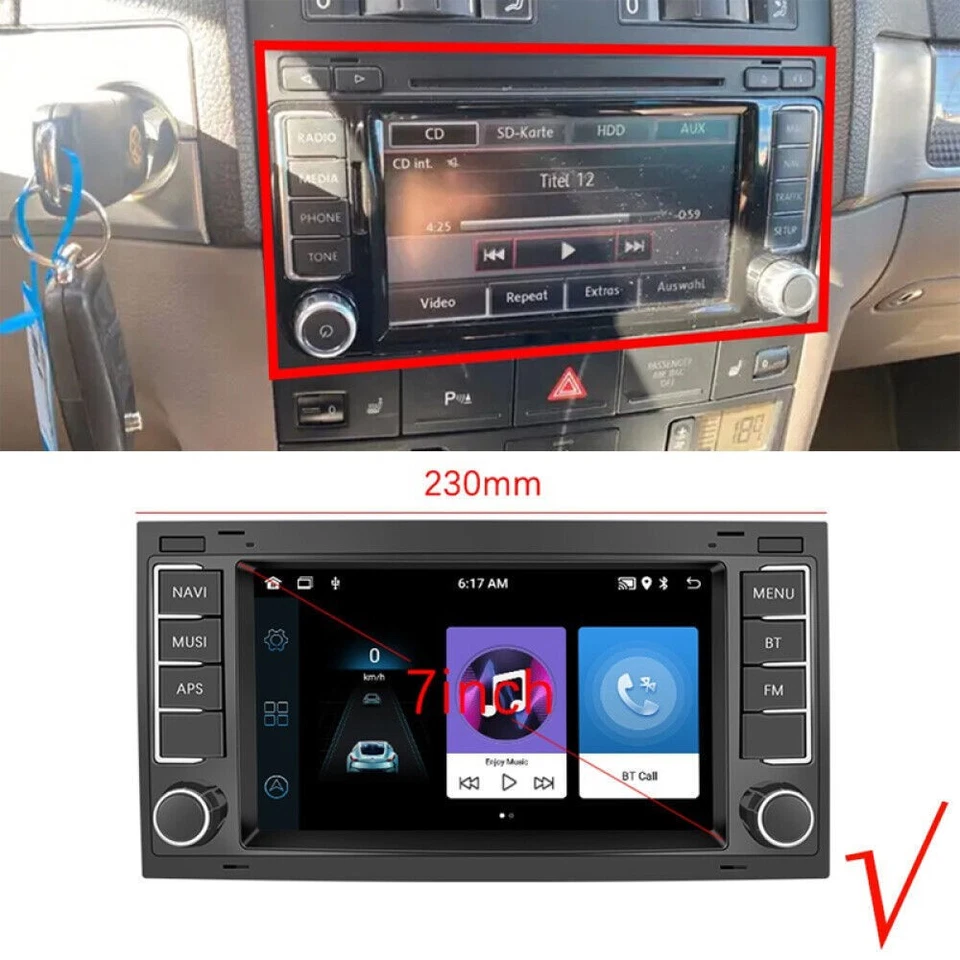 CarPlay 4+64G Android 15 Radio GPS NAVI Für VW Touareg Transporter Multivan +KAM - Bild 4 von 4