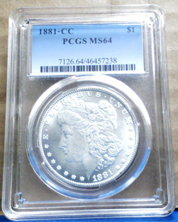 1881 CC PCGS MS64 Morgan Dollar Fantasy Coin and Slab