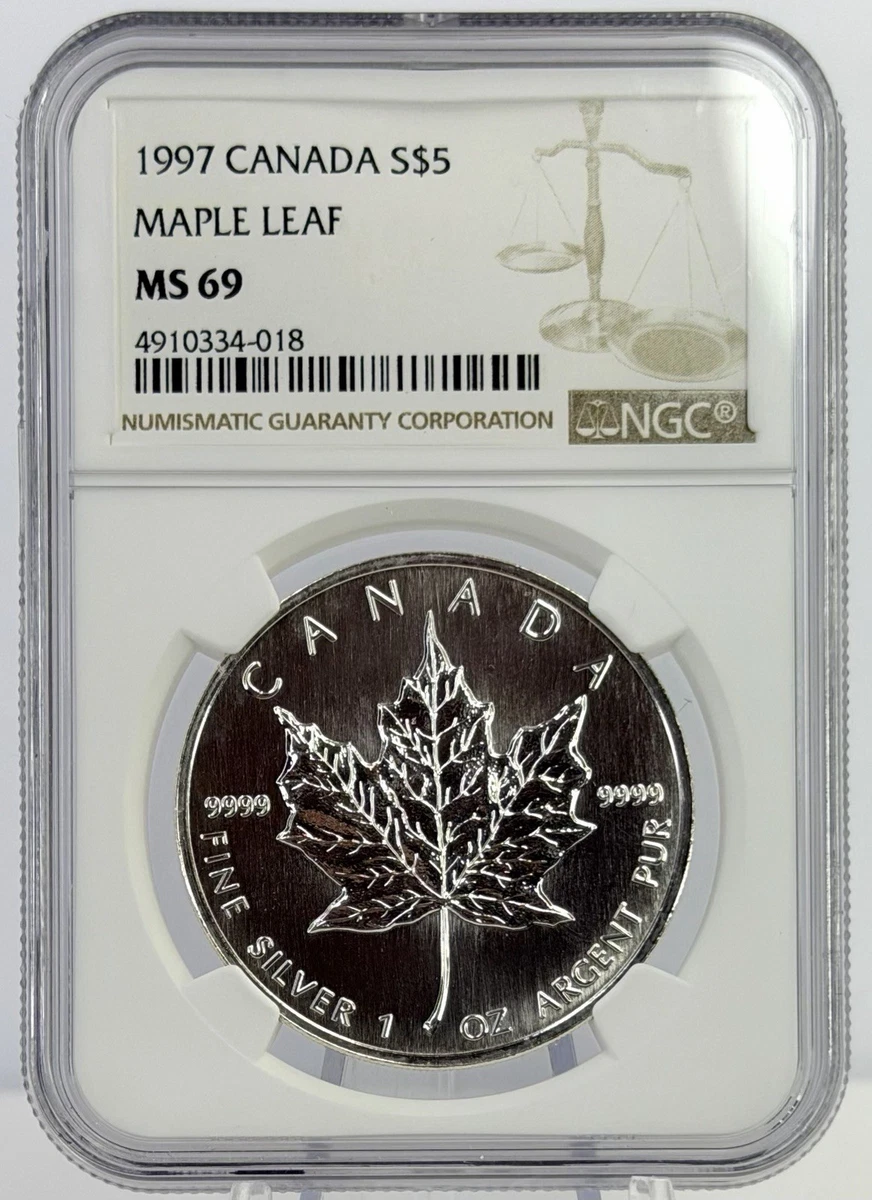 Canadian Maple Leaf NGC Grade MS 69 Silver Bullion Coins for sale