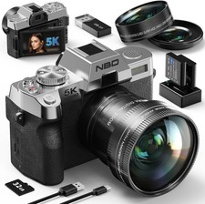 Digital Camera 5K 48MP 16X 3'' Vlogging Camera AutoFocus for YouTube with WiFi