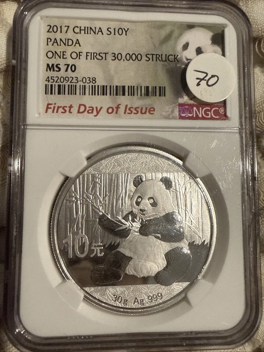 2017年中国パンダシルバーNGCMS70 30ｇ 4526397-039 Chinese Panda MS 70 Graded 2017 Silver Bullion Coins for sale | eBay
