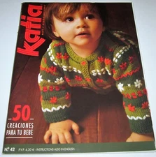 KATIA BABY Knitting Yarn Pattern book #42 with 50 Designs for ages birth - 24mo