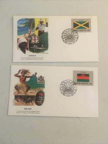 Collection Of UN First DayUn Addressed All Flag All Have Stories On Back D-24 - Picture 5 of 9