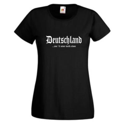 Damen T-Shirt Deutschland never walk alone Fanshirt Bedruckt XS-XXL (WMS10-01)
