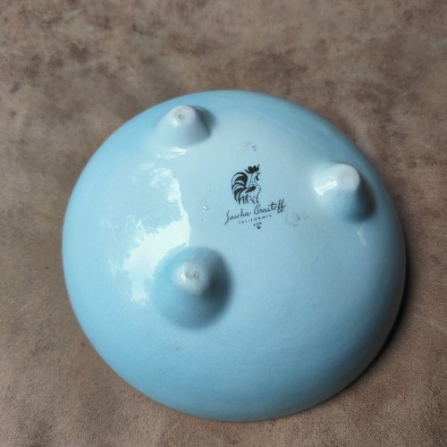 Sascha Brastoff Zephyr Bowl Ring Trinket Dish Midcentury Modern 3 Feet Turquoise - Picture 11 of 13