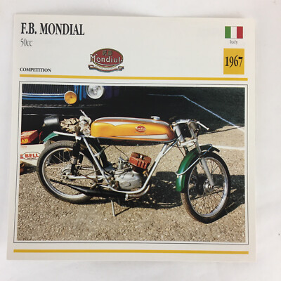 F.B. Mondial 50cc - 1967 Spec Sheet Info Card 