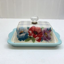 Pioneer Woman Sweet Romance Blossoms Double Butter Dish FS