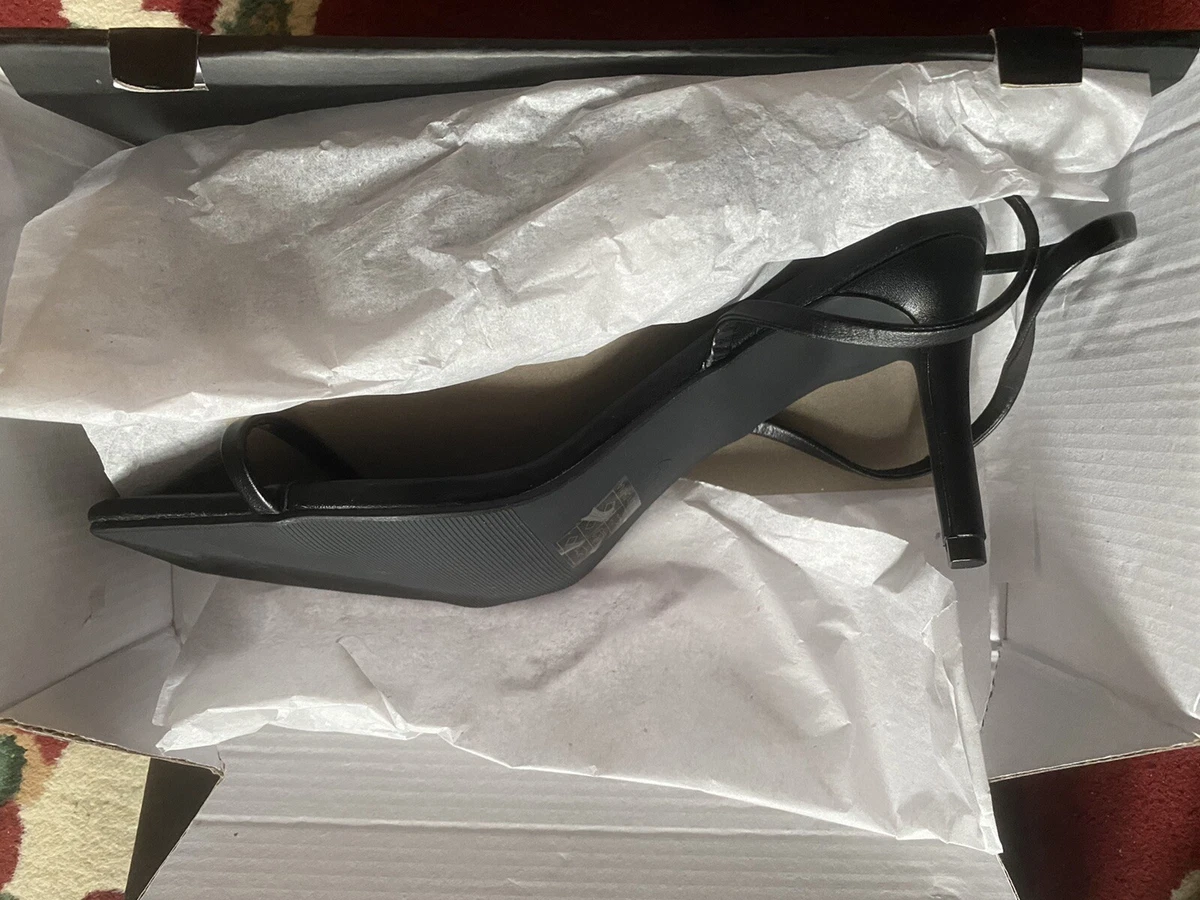 Missguided Black Barely There Mid Heels Size 8