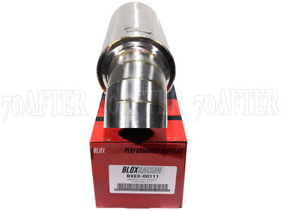 Blox Racing Street Universal Exhaust Muffler 3.5'' Inlet 3.5'' Turndown Tip