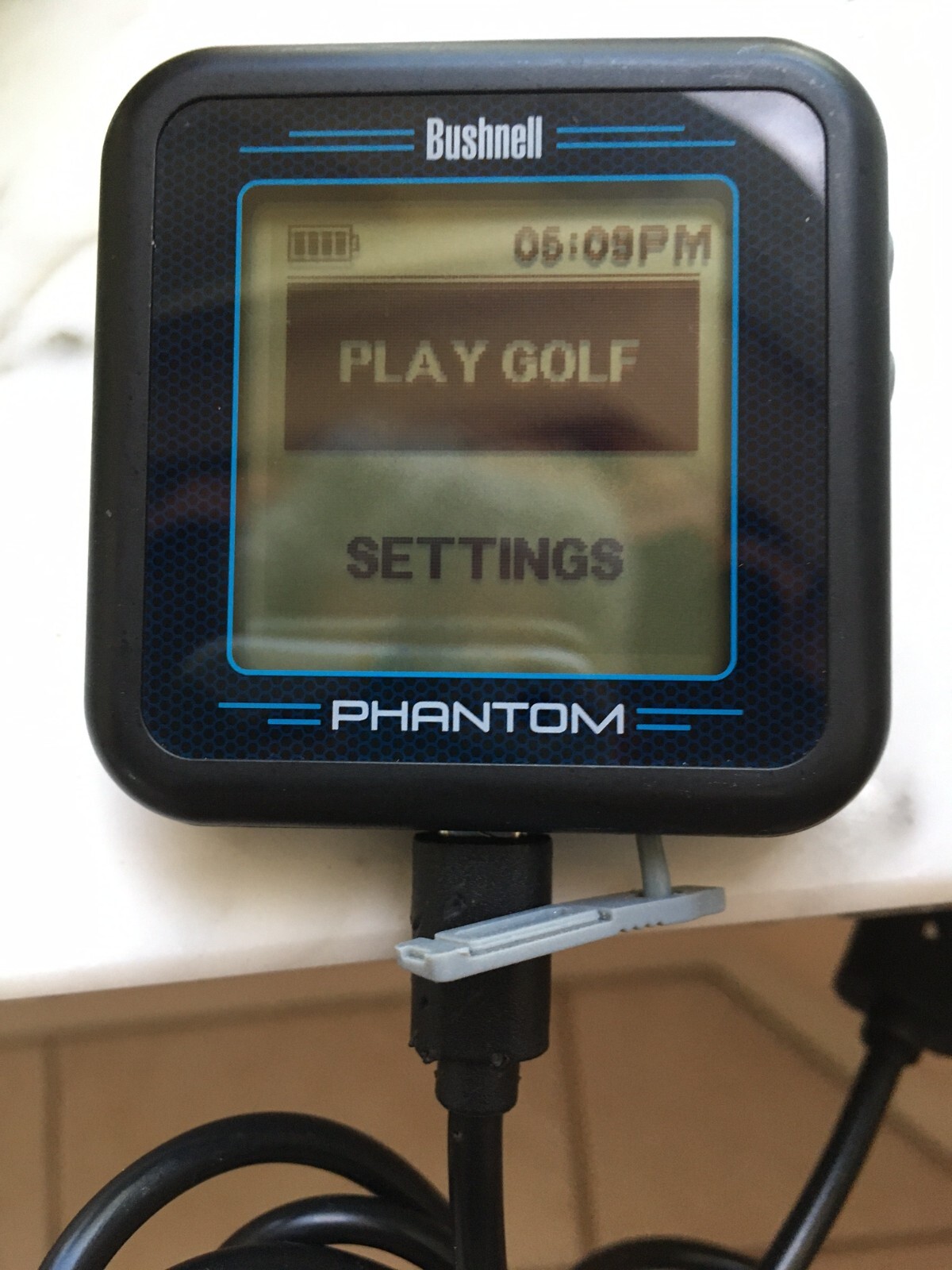 Bushnell Phantom 1 Golf GPS Rangefinder Black with Charging Cable