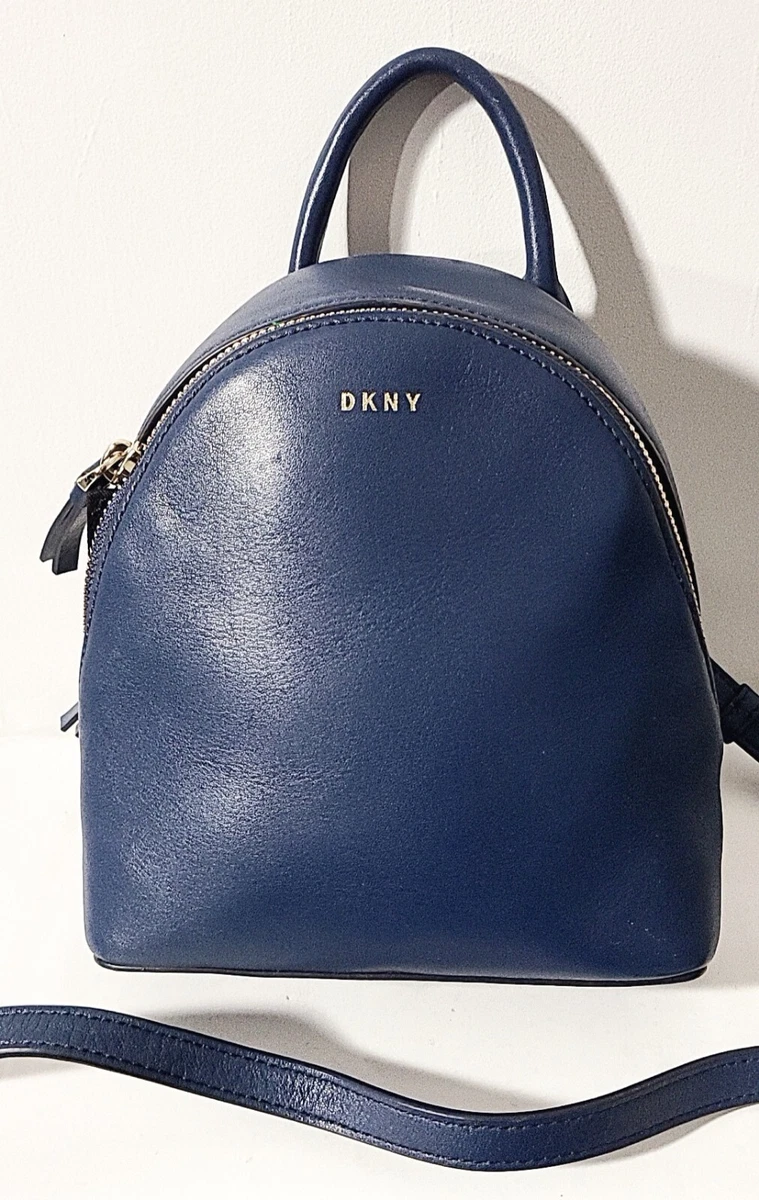 DKNY NAVY BLUE LEATHER BRYANT MINI BACKPACK CROSSBODY