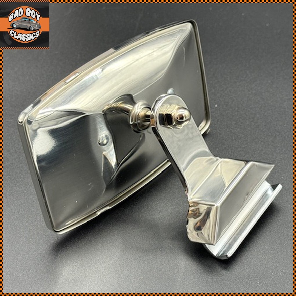 Stainless Steel Clip on Overtaking 1/4 Light Mirror Fits MGB, MG 