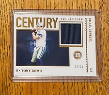 2021 Panini Encased Tony Romo /35 Century Collection Sapphire Patch Cowboys