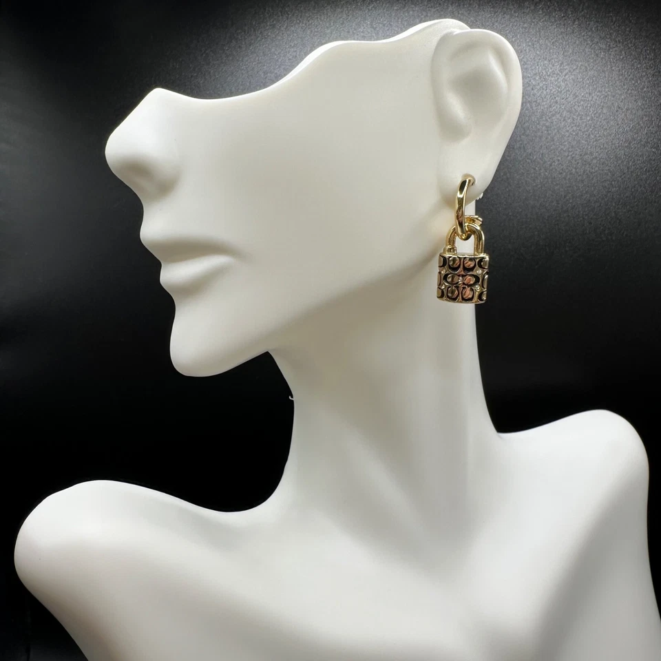 Несоответствующие стеганые серьги-ключи с замком Coach | подарочные, новые | полная упаковка - Изображение 3 из 4