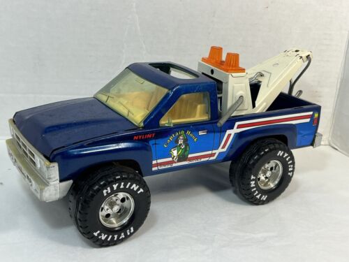 Vintage Nylint Pressed Steel Captain Hook Blue Toyota Pickup Wrecker Tow Truck