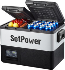 PT35 Car Refrigerator with AC Adapter,35L Dual Zone Portable Freezer,12 Volt Ref