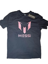 MESSI Collection T shirt L Big Logo Short Sleeve Pink Black NWT