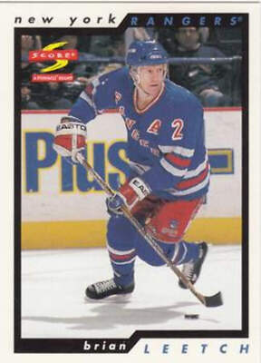 ■NHL Brian Leetch　ブライアン・リーチ Mirror Blue □NHL Brian Leetch ブライアン・リーチ Mirror Blue 1990-91 Score