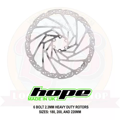 Hope 6 Bolt 2.3mm Standard Heavy Duty Disc Rotor Lightning Design