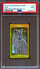 2017 UD Goodwin Champions #114 Lion Mini-Gold Presidential Back #1/1 PSA 9