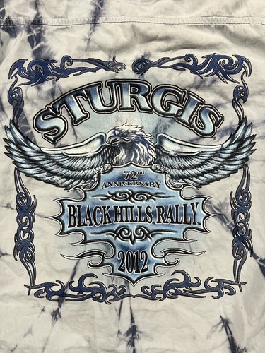 Sturgis Black Hills Rally Sleeveless Denim Vest Double Sided USA 2012 - Picture 5 of 6