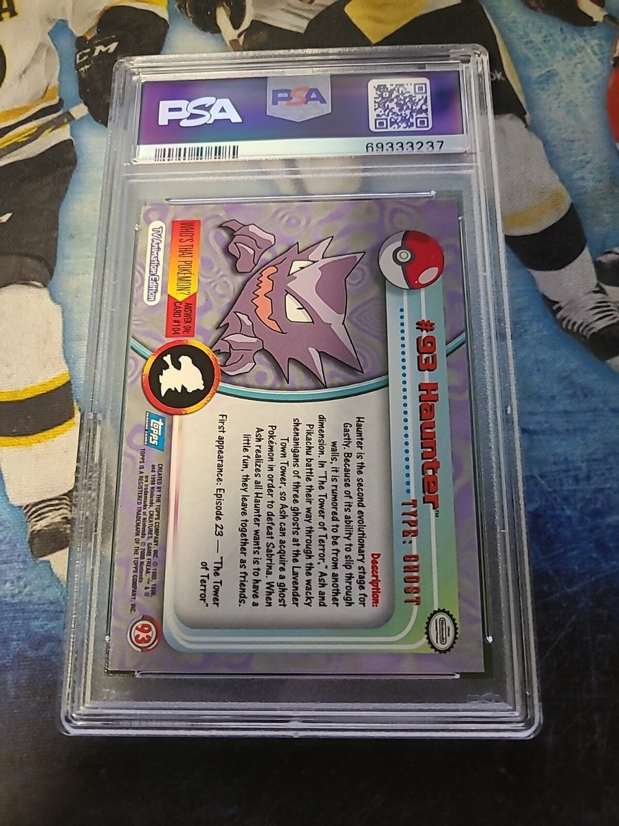 2000 Pokemon TV Topps Haunter #93 Animated Series 2 Foil PSA 9
