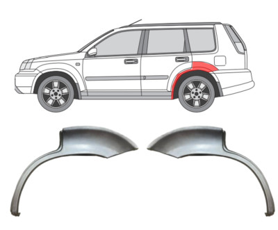 For Nissan X-Trail 2001-2007 4 Door Wheel Arch Repair Panel Set / L+R