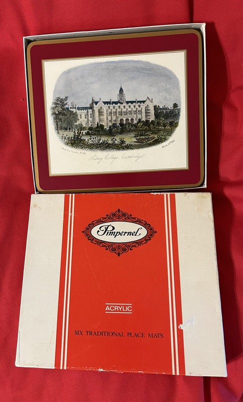 PIMPERNEL 6 ACRYLIC PLACEMATS  CAMBRIDGE COLLEGES - 8 1/2” X 7 1/2” - EUC