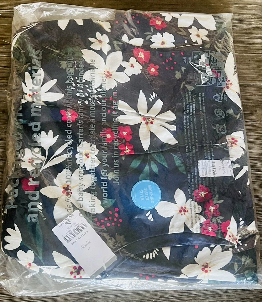 Carter's цветочный сатин платье темно-синий размер 12/12 A, новый + ярлыки + запечатанный - Изображение 4 из 4