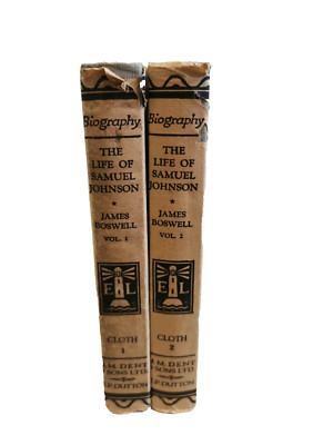 Lot Of 2 Antique Books The Life Of Samuel Johnson, By James Boswell - 1931