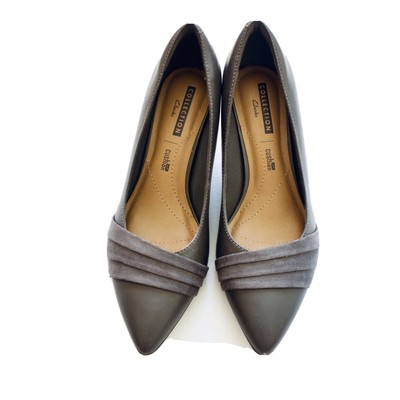 clarks grey heels