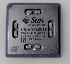 Rare Vintage Sun Ultra Sparc II SME1034 LGA Ceramic Processor Gold/Collection