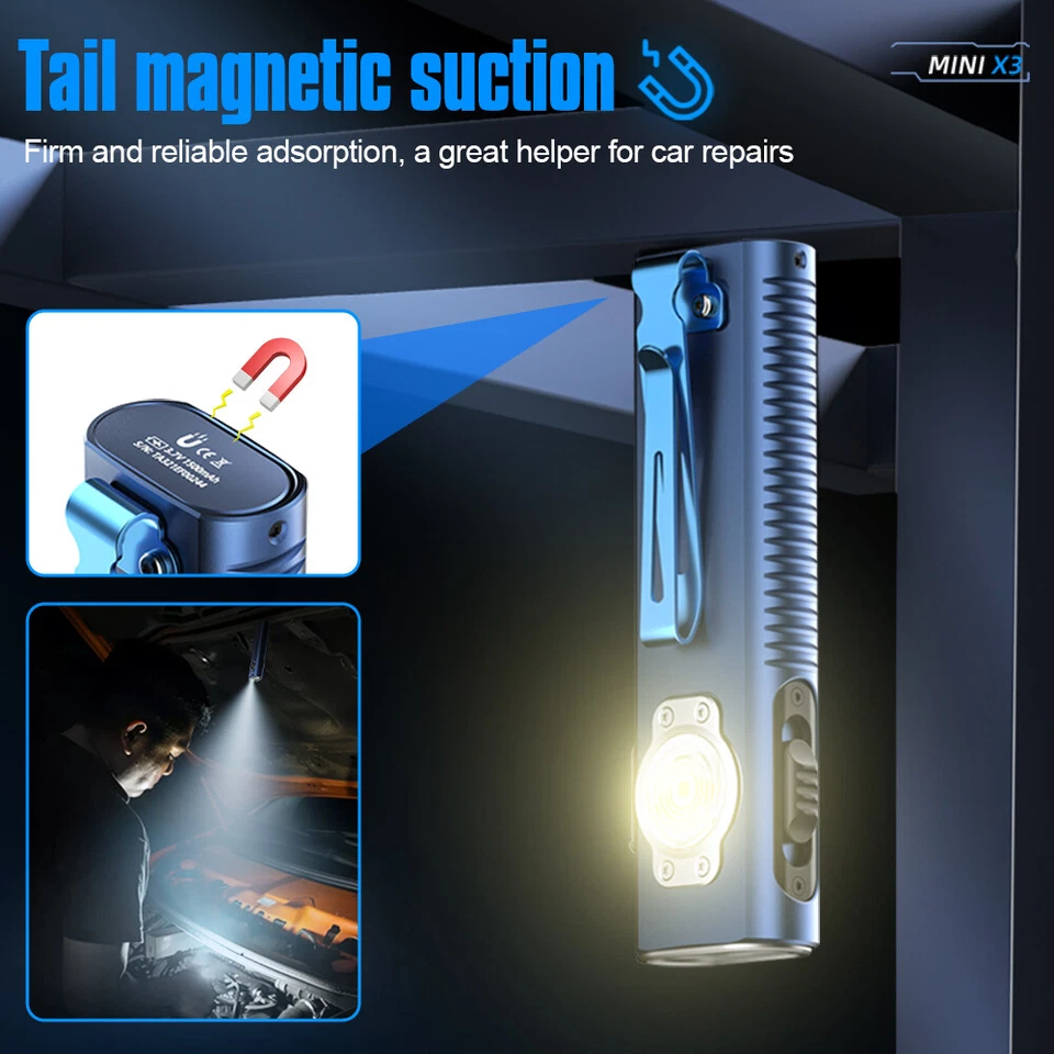 Linterna Trustfire MINIX3 EDC 1050LM magnética con láser rojo o verde luz UV Foto 4 de 4