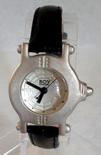 Rare Vtg Quartz Women's Boy London Ship Porthole Black Strap Watch New NOS 1990s