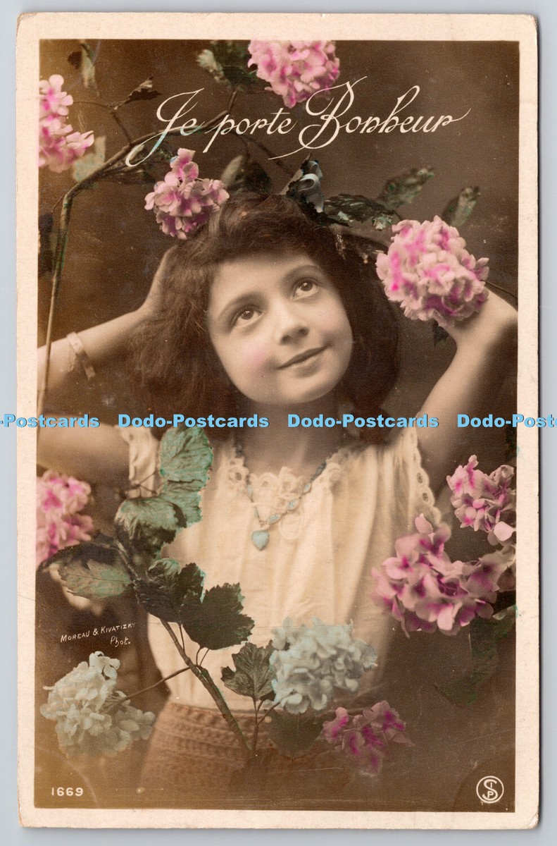 R759398 Je Porte Bonheur Girl with Flowers 1908 | eBay UK