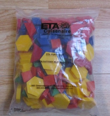 ETA Cuisenaire 1CM Pattern Blocks Complete Set 250 Brand New & Sealed 