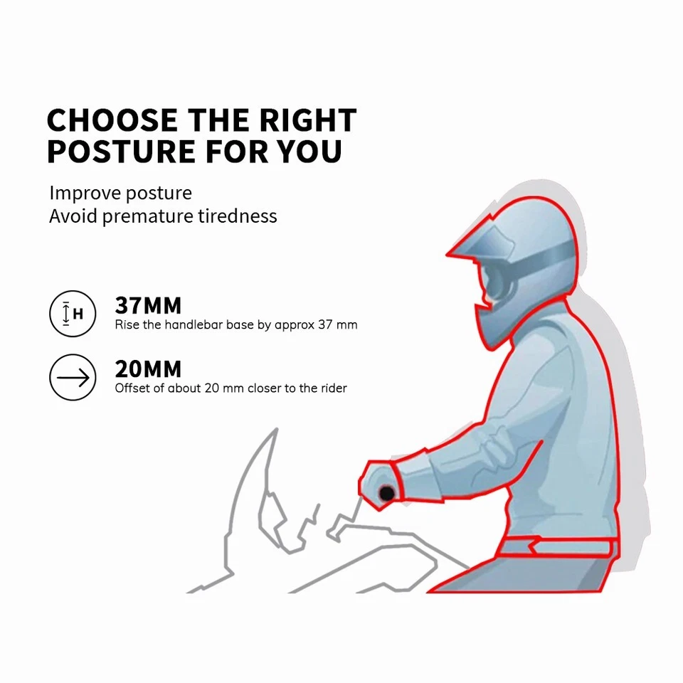 Abrazadera elevadora de manillar de aluminio CNC montaje de elevación para Kawasaki Z400 Z 400 Foto 4 de 4