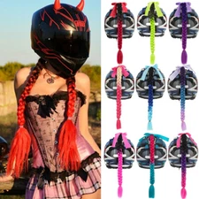 Helmet Pigtails Helmet Ponytail Twist Braid Braiding Motorcycle Helmet Extension