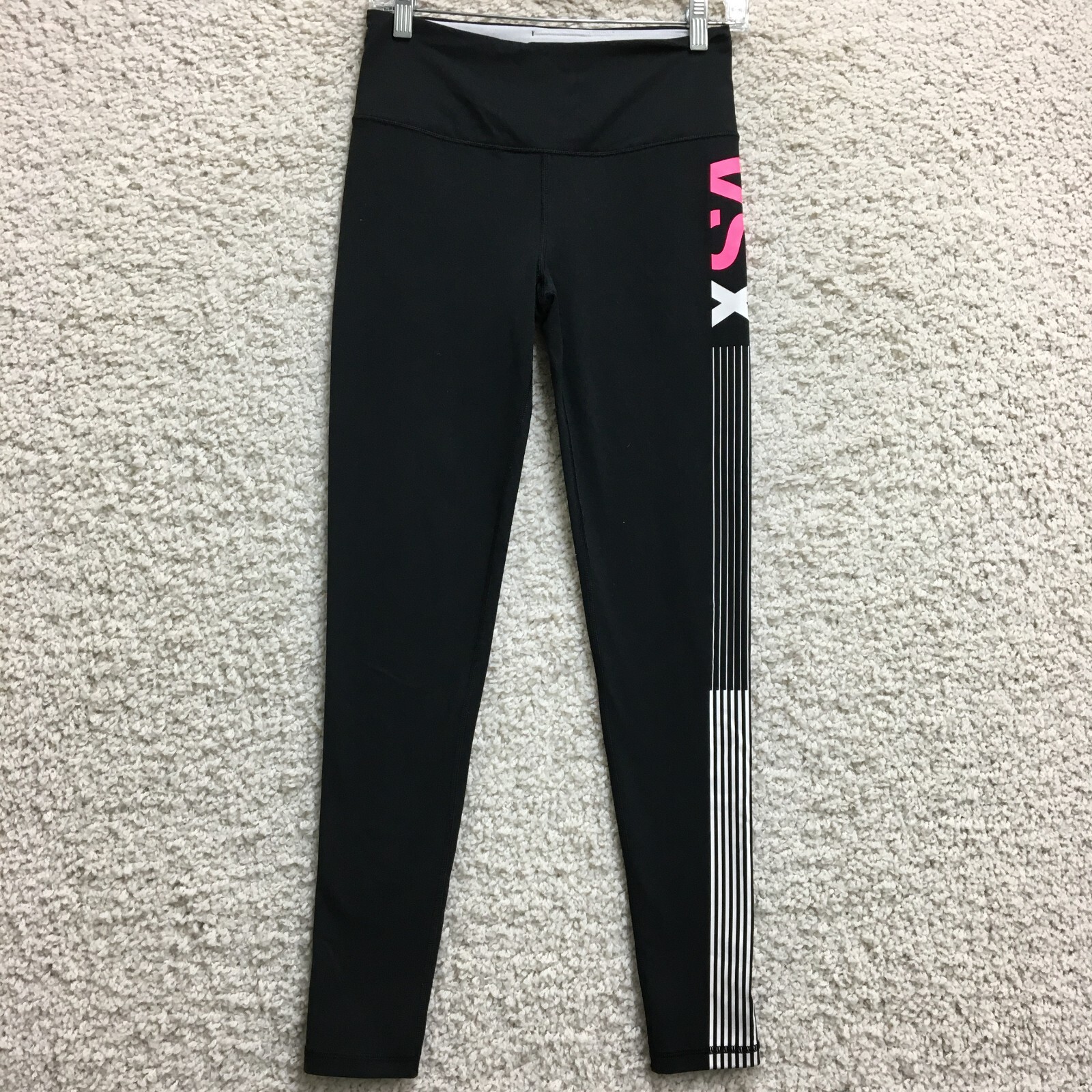Victorias Secret Sport Leggings Small Adult Black Knockout Pull On Stretch Women