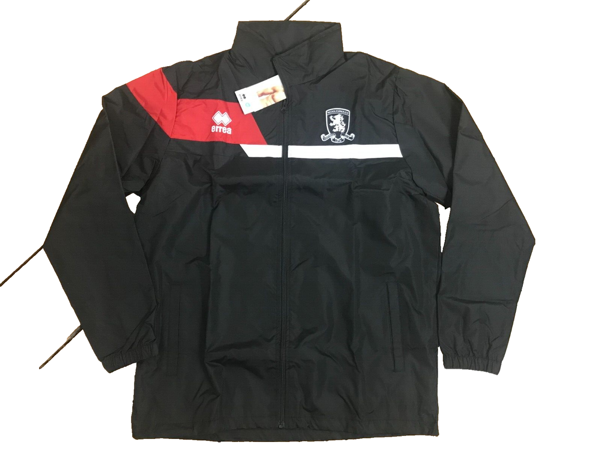 Middlesbrough Football Jacket Large Errea Lightwieght Rain Jacket Black BNWT