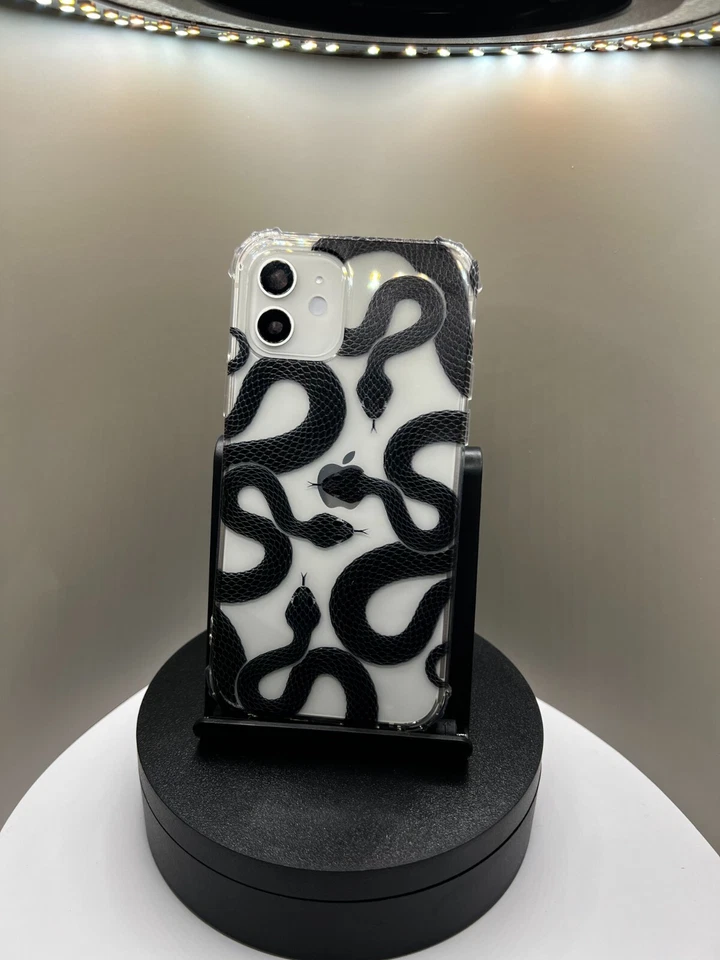 Clear Black Snake Case For Iphone 17 16 15 14 13 12 11 Pro Max XR X 8 Samsung S2 - Image 2 of 4