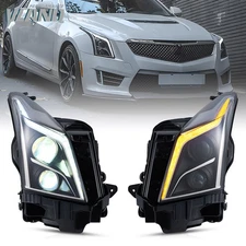 VLAND Projector LED Headlights For 2013-2017 Cadillac ATS Dynamic Animation Pair