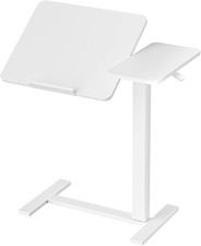 Adjustable Overbed Table with Wheels - Mobile Laptop Desk for Home Hospital
